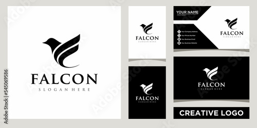 falcon Bird Logo design template with business card design