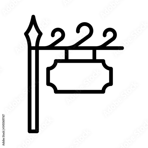 Blacksmith flat line icon. Metal work sign. Outline sign for mobile concept and web design, store.