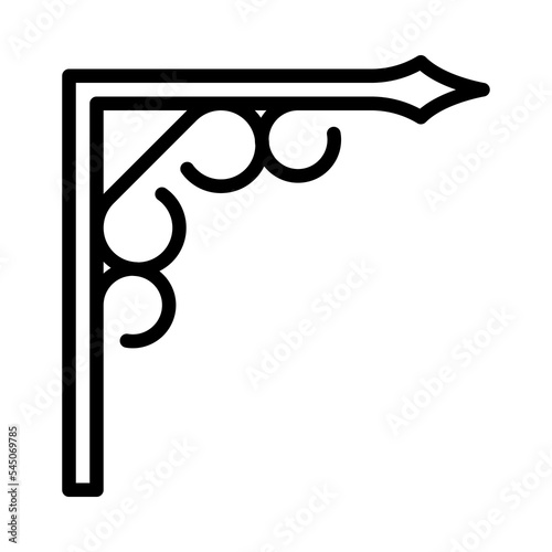 Blacksmith flat line icon. Metal work sign. Outline sign for mobile concept and web design, store.