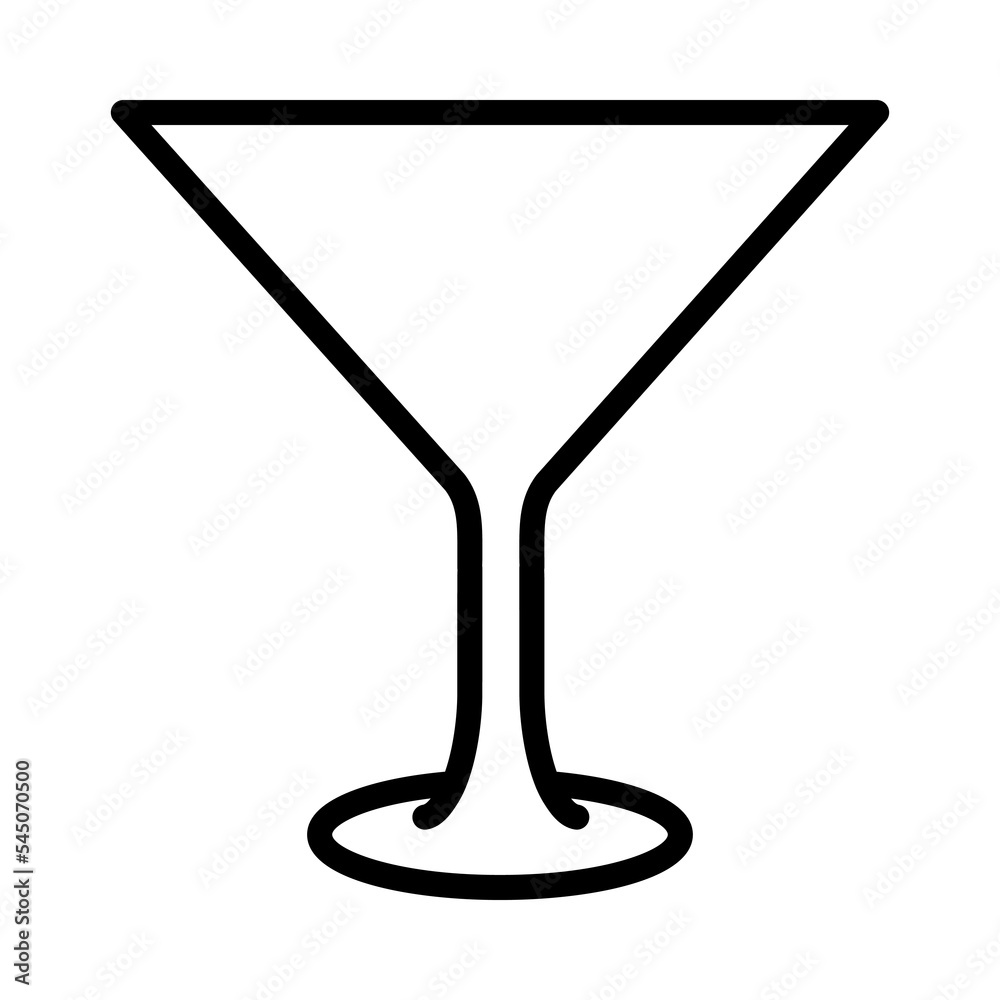 Drink glassware flat line icon. Outline sign for mobile concept and web design, store. Drink glassware flat line icon. Outline sign for mobile concept and web design, store.