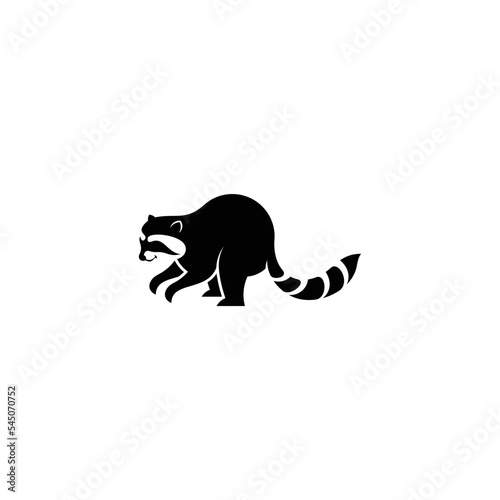 Raccoon cute logo icon design vector illustration.