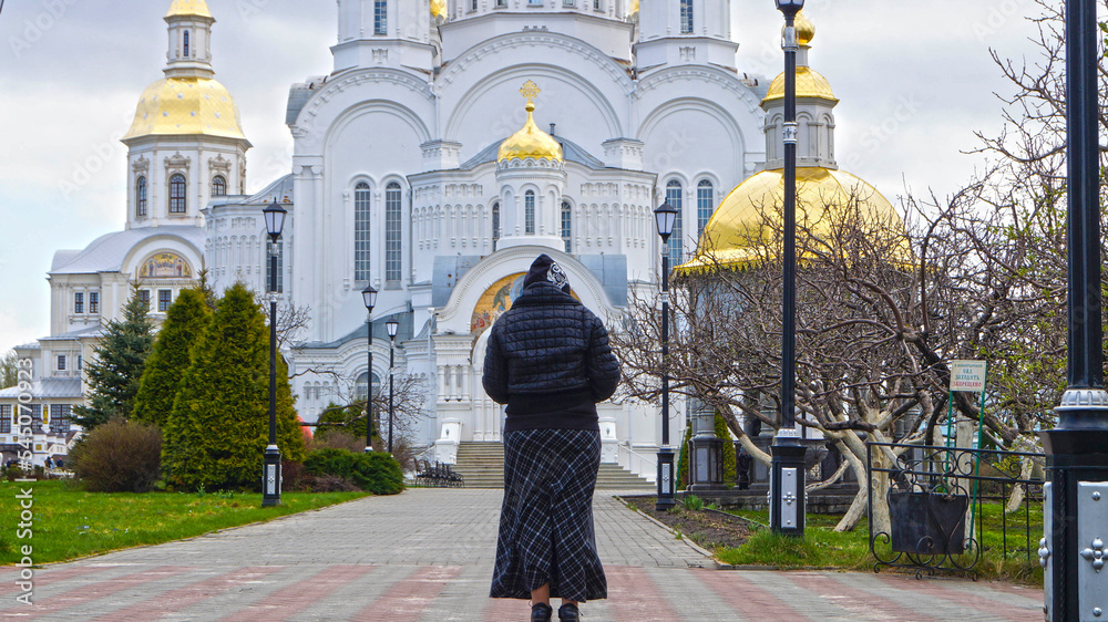 Golden dome of orthodox monastery 