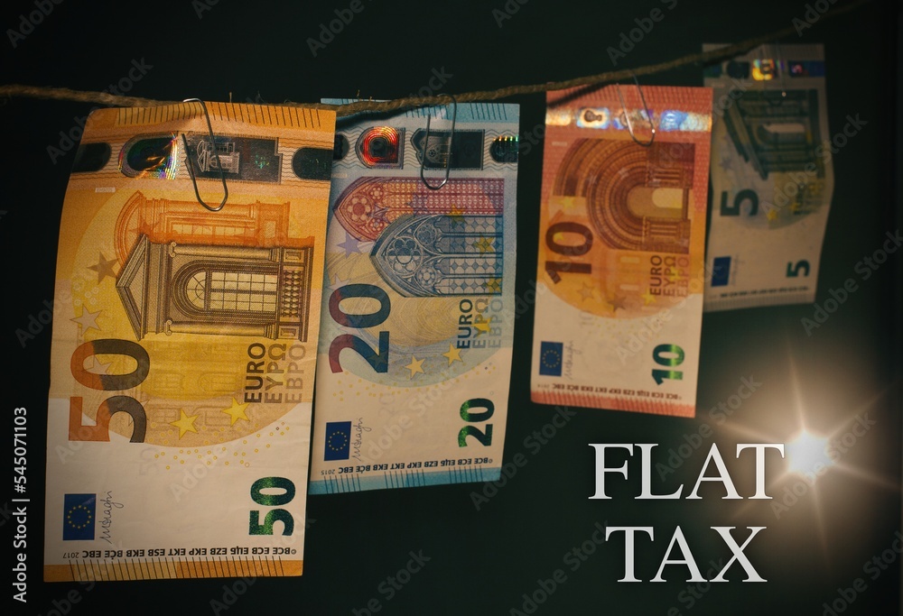 Obraz premium Close up of European Banknotes with the text