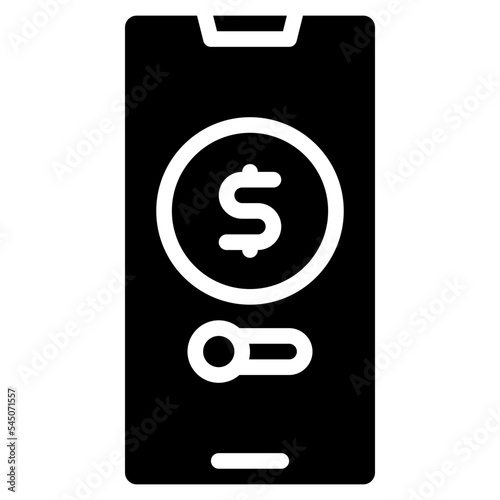 Online payment glyph icon