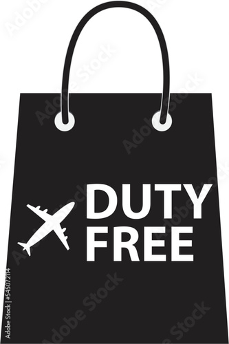 Duty Free Shopping icon on white background. Duty free sign. Duty free bag symbol. flat style.