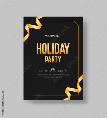 Vector illustration design for holiday party and happy new year party invitation flyer poster and greeting card template
