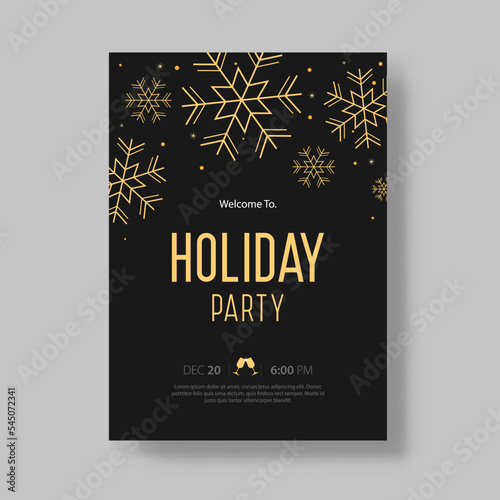 Vector illustration design for holiday party and happy new year party invitation flyer poster and greeting card template 