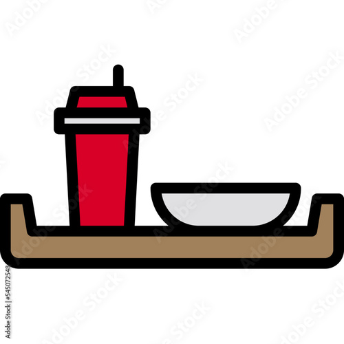 Serving dish filled outline icon