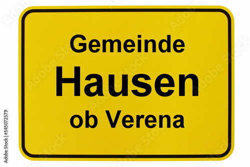 Illustration eines Ortsschildes der Gemeinde Hausen ob Verena in Baden-Württemberg photo