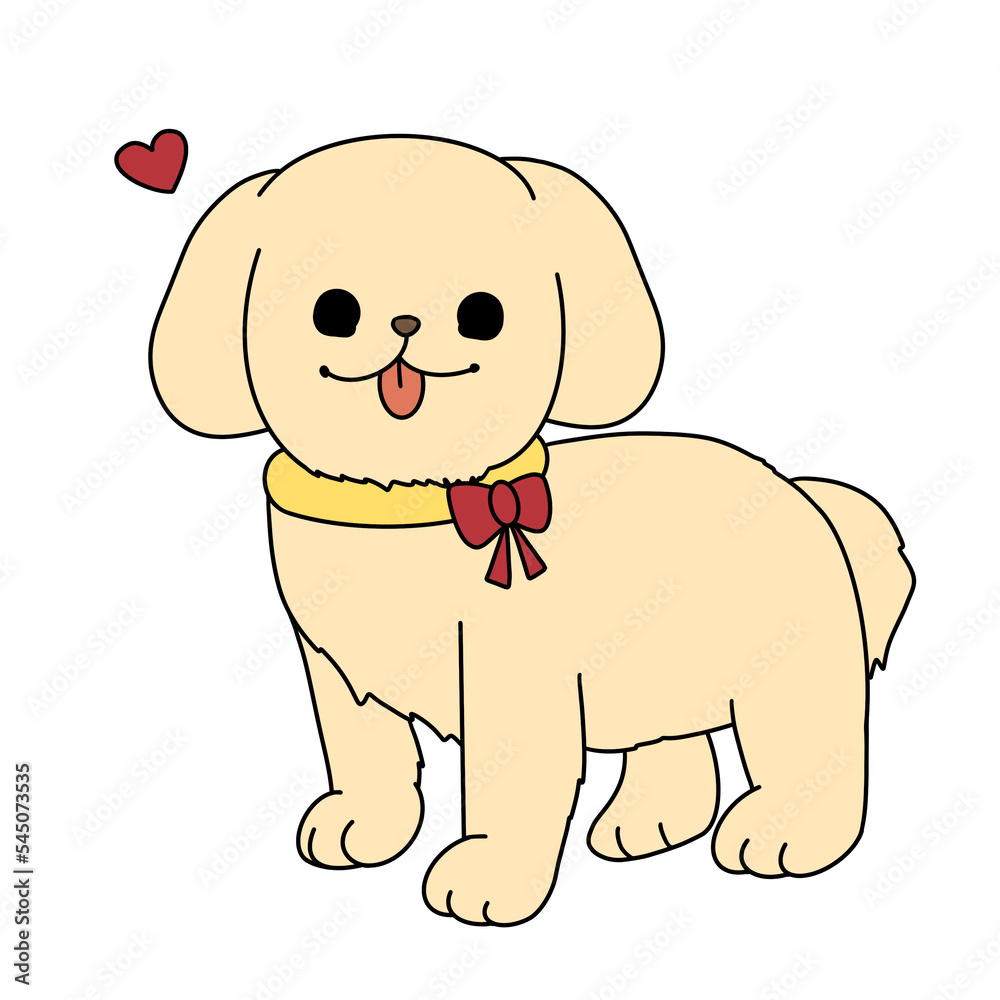 Fototapeta premium Dog love pencil color illustration