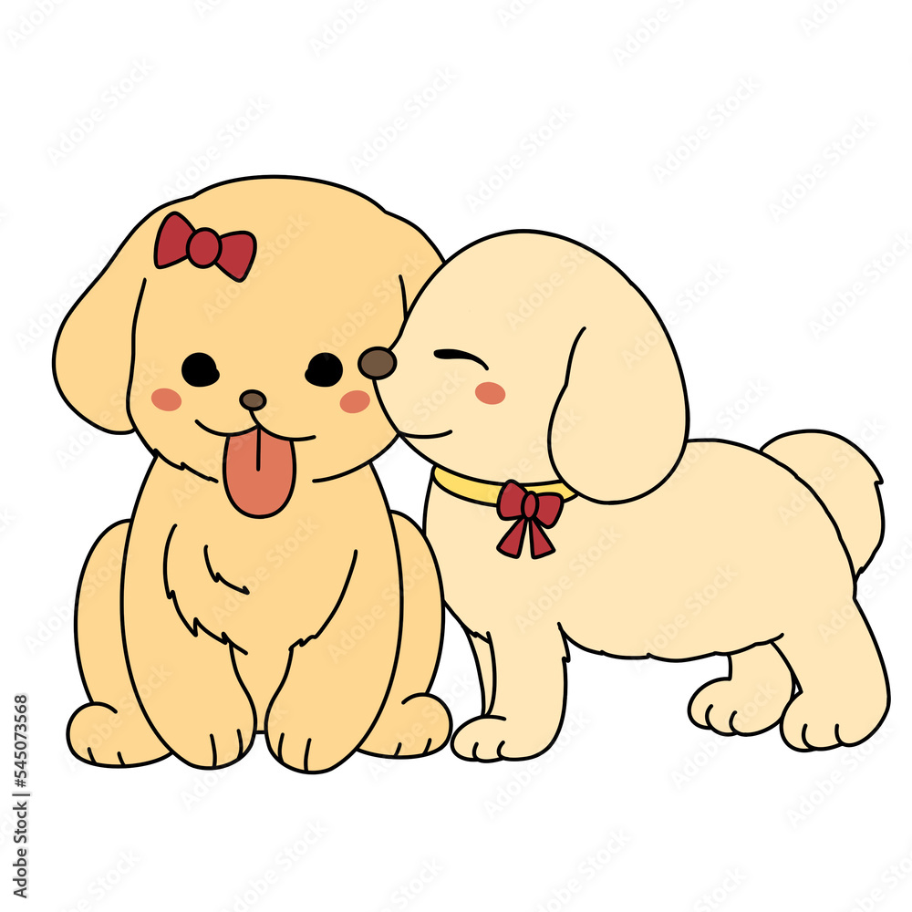 Obraz premium Kissing cheek pencil color illustration
