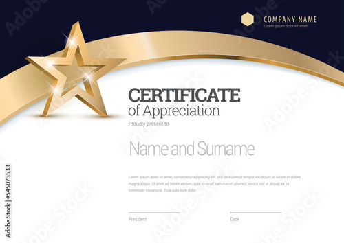 Certificate template. Diploma of modern design or gift certificate.