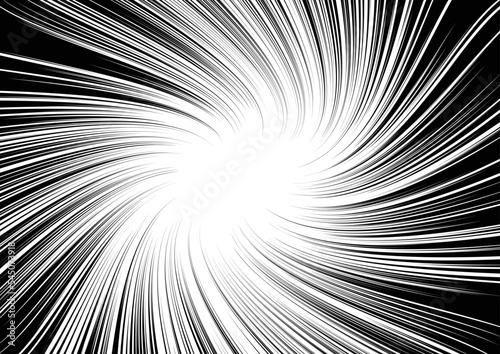 Black-white contrast Background of rays arranged in a circle.