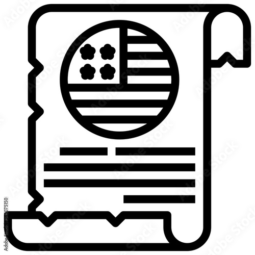 declaration line icon,linear,outline,graphic,illustration