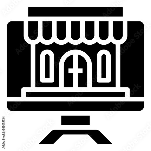 online store glyph icon,linear,outline,graphic,illustration