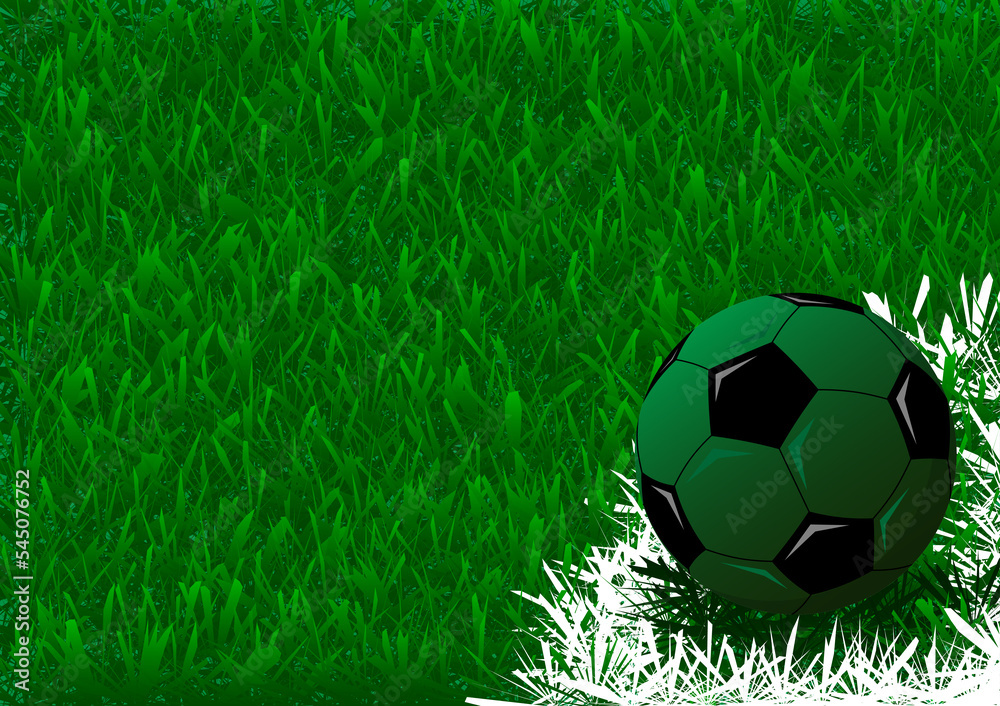 Fototapeta premium ball on football field background is so cool