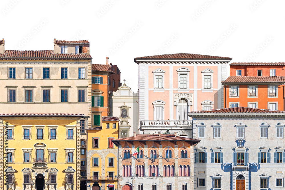 Old italian cityscape with residential building - old italian city - concept image