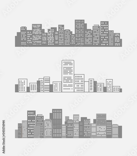 Modern cityscape illustration. Metropolis architecture panoramic landscape. 