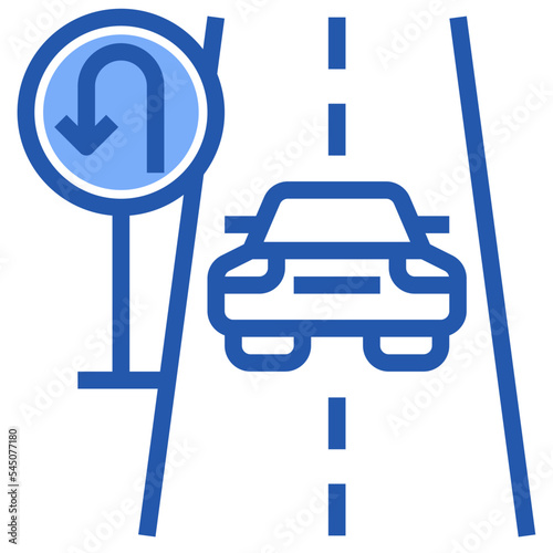 U Turn line icon,linear,outline,graphic,illustration