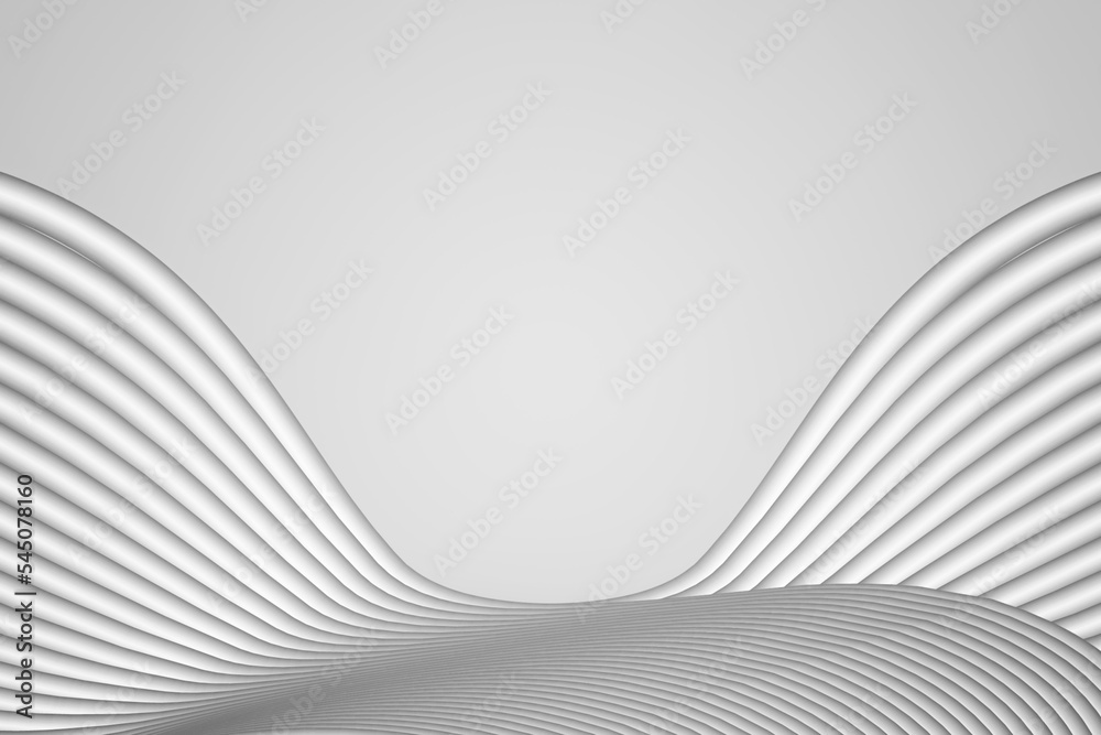 Naklejka premium 3D rendering waveform off-white abstract line texture texture background
