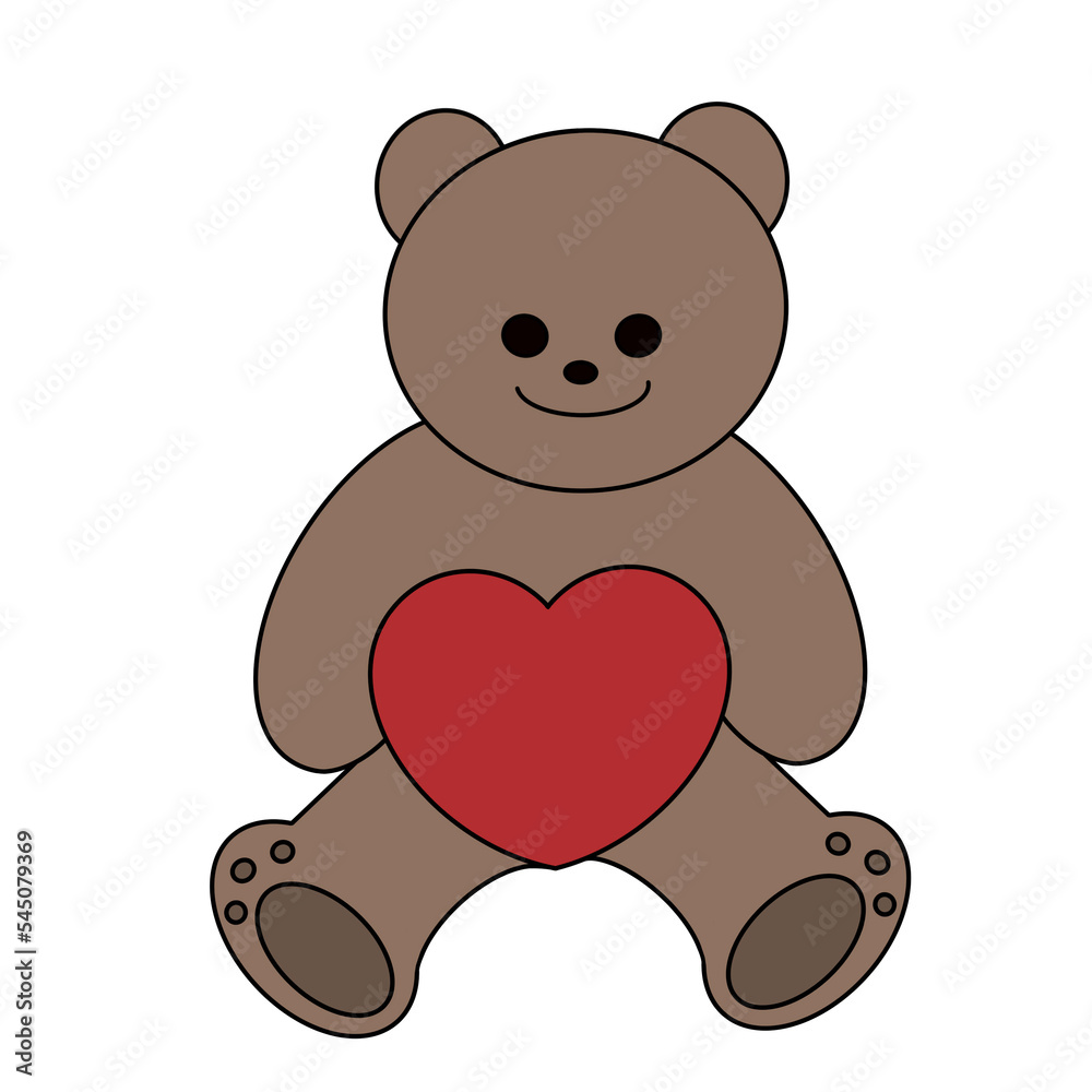 Fototapeta premium Teddy bear color illustration.