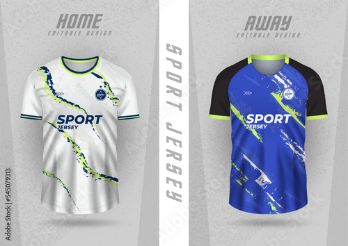 Background mockup for sports jerseys, team jerseys, club jerseys, white and blue stripes.
