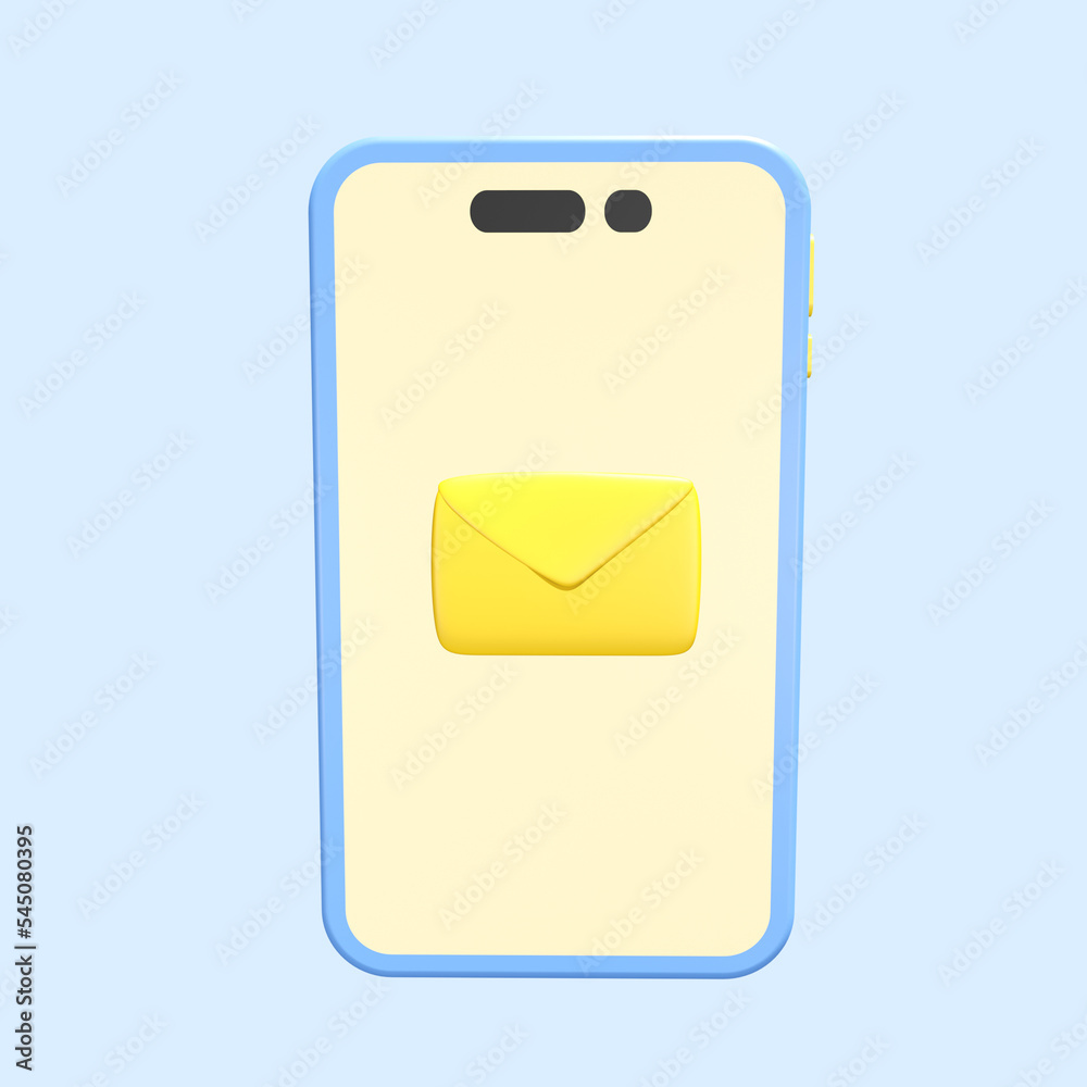 mobile phone with message screen in 3d rendering design. mobile phone with message screen in 3d rendering design.
