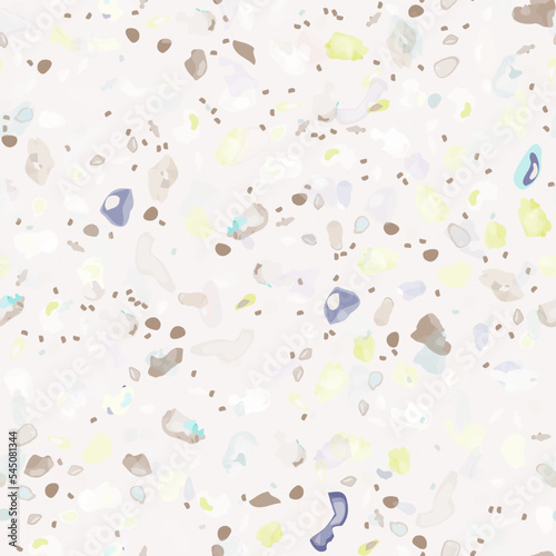 Terrazzo Texture Vector. Flooring Seamless Pattern