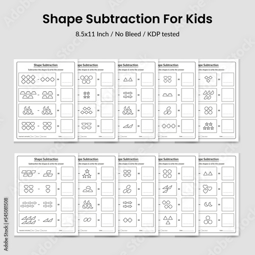 Subtraction Worksheet For Kids.Math Worksheet for Preschool Children.Educational printable math worksheet.