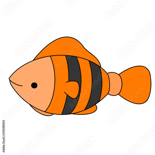 Orange ClownFish color illustration.
