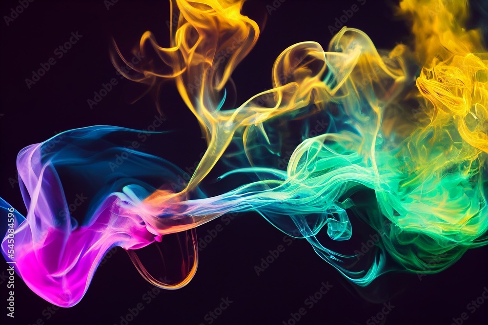 Obraz premium colorful smoke on black background
