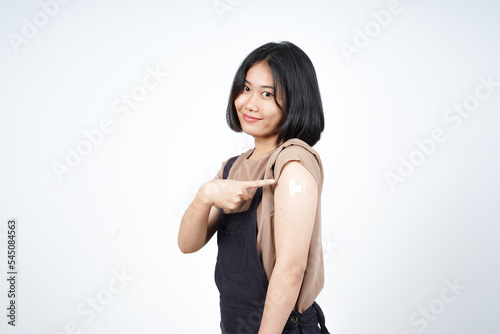 Get A Corona Virus Vaccine Of Beautiful Asian Woman Isolated On White Background