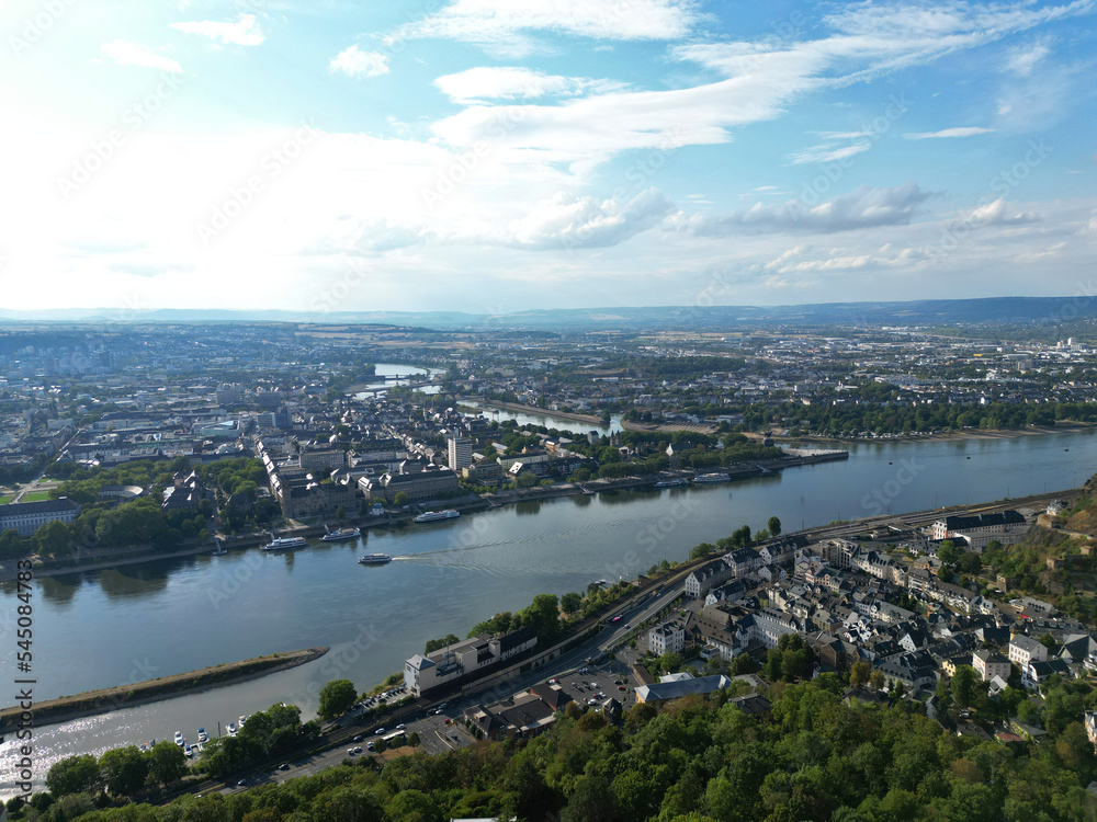 Koblenz, Deutschland: Zusammenfluss von Rhein und Mosel
