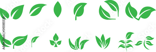  Leaf icons set ecology nature element, green leafs, environment and nature eco sign. Leaves on white background.eps