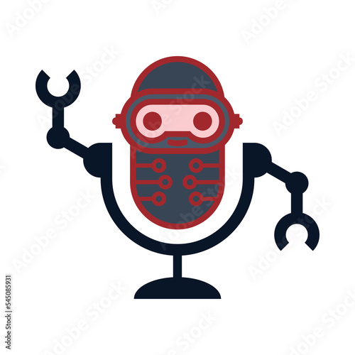 Mic or Podcast Robot Logo Design Template