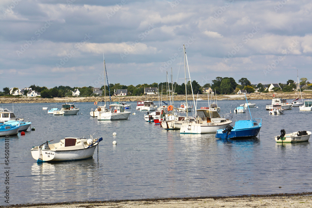 Boats on the coast of Pont-l'Abbé in Brittany