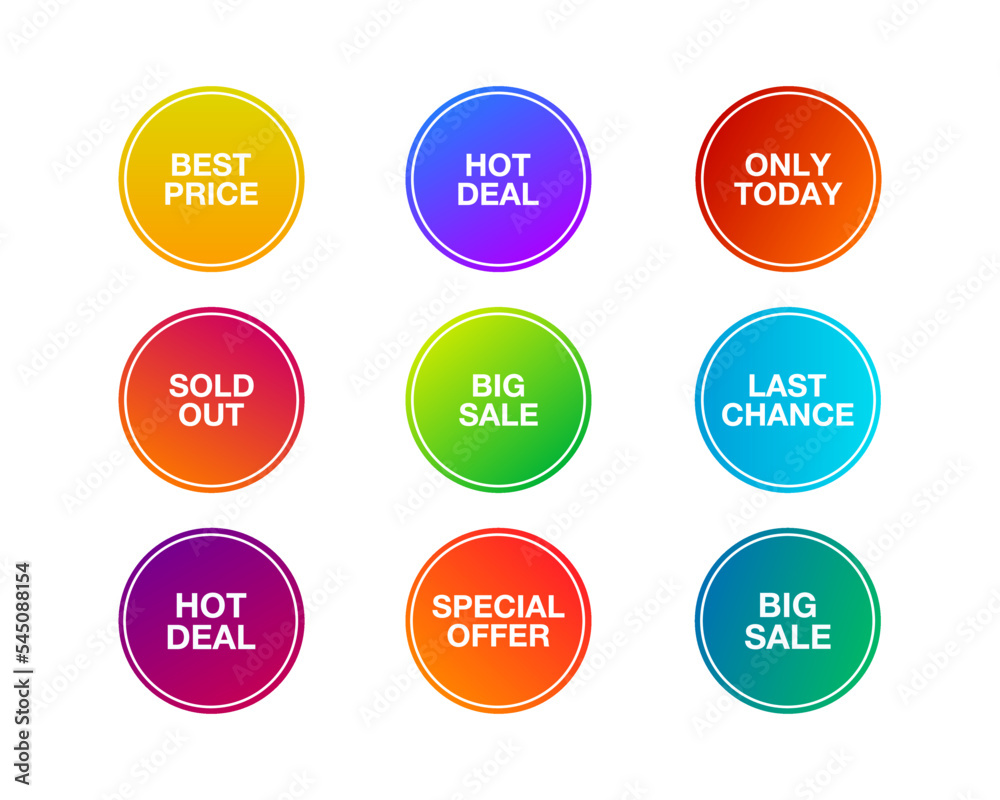 Set of Special offer or shopping discount label for sale marketing and advertising. vector illustration. Set of Special offer or shopping discount label for sale marketing and advertising. vector illustration.
