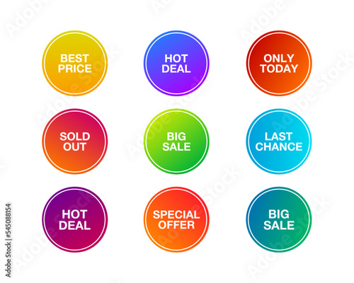 Set of Special offer or shopping discount label for sale marketing and advertising. vector illustration.