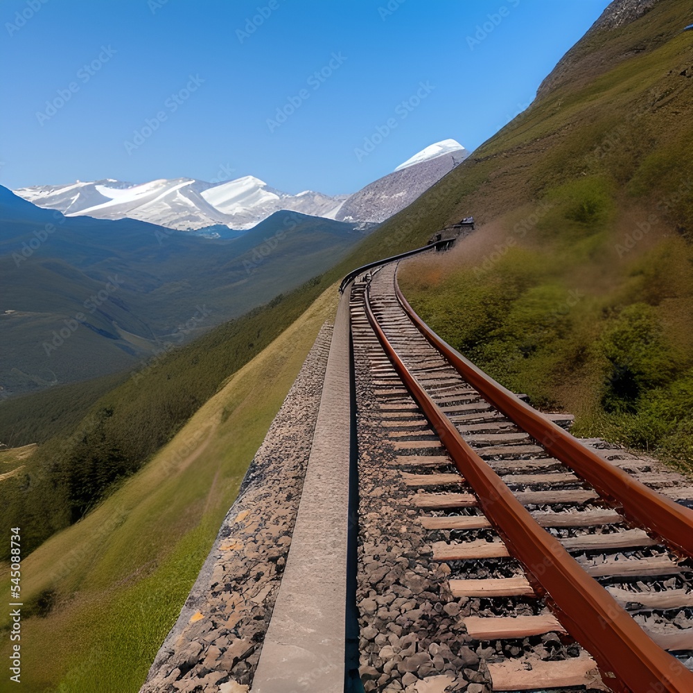 Photo Of Railway On Mountain Near Houses