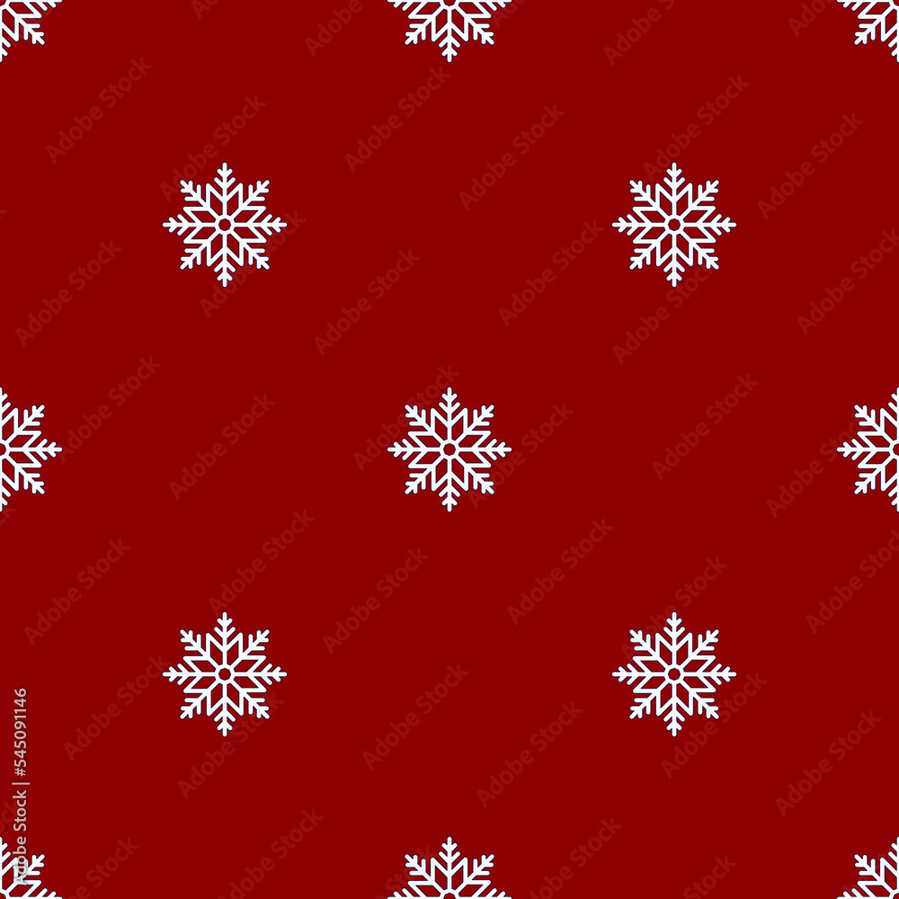 Seamless pattern of white snowflakes on vibrant red background. Winter, Christmas and New Year concept Seamless pattern of white snowflakes on vibrant red background. Winter, Christmas and New Year concept