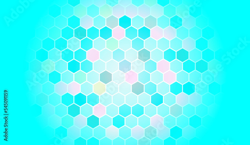 Blue and white hexagon honeycomb patter