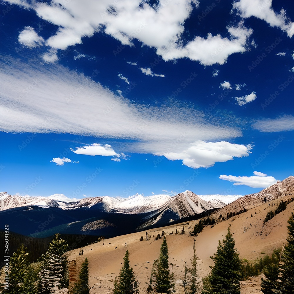 Rocky Mountains Under Blue Sky