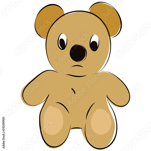 Teddy Hand Drawn Colored Vector Icon