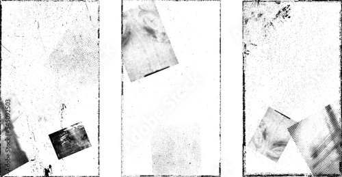 Social media covers with tiny roughen border frames. . grunge style . Post frame stories templates.  Layout for promotion .Media banner .Vector