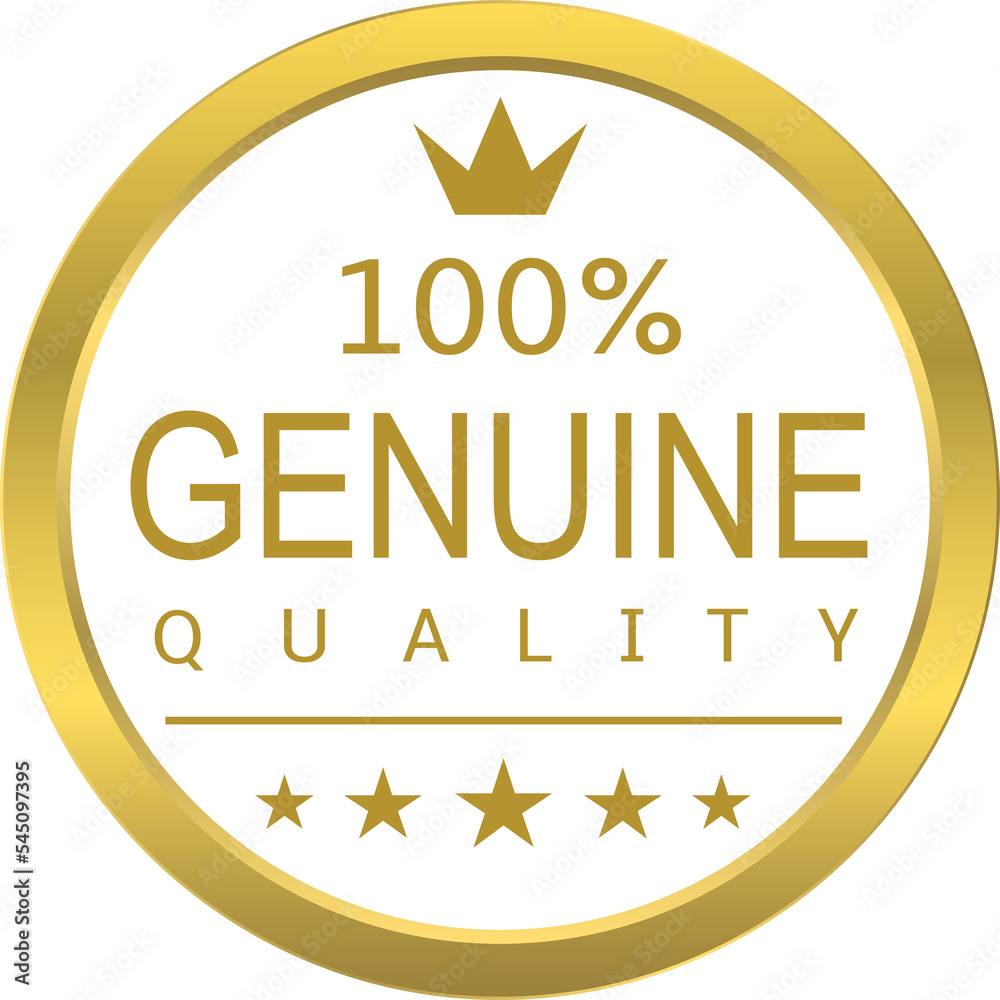 Genuine quality golden label. Png and Jpeg files Genuine quality golden label. Png and Jpeg files
