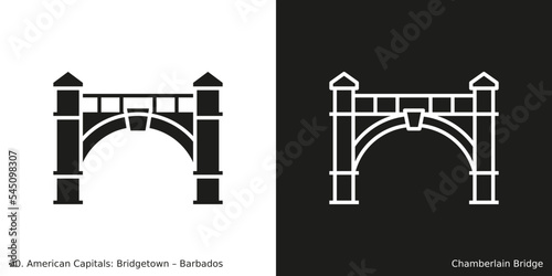Chamberlain Bridge Icon. Landmark building of Bridgetown, the capital city of Barbados