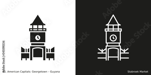 Stabroek Market Icon. Landmark building of Georgetown, the capital city of Guyana