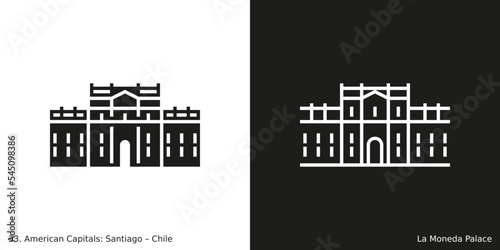  La Moneda Palace Icon. Landmark building of Santiago, the capital city of  Chile