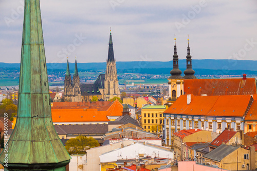 2022-04-20 panoramic view of the Old Town of Olomouc in the Czech Republic.