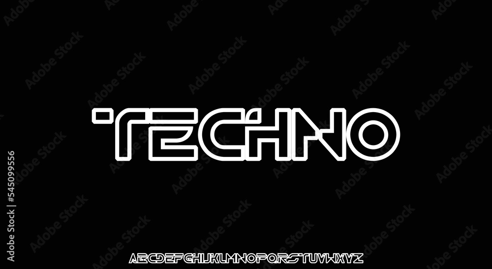TECHNO Abstract Modern Alphabet Font. Typography urban style fonts for technology, digital, movie logo design. vector illustration